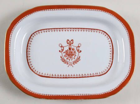 Newburyport Red (Gold Trim) Relish/Gravy Underplate