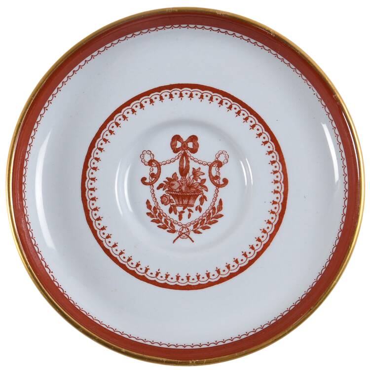 Newburyport Red (Gold Trim) Saucer for Footed Demitasse Cup