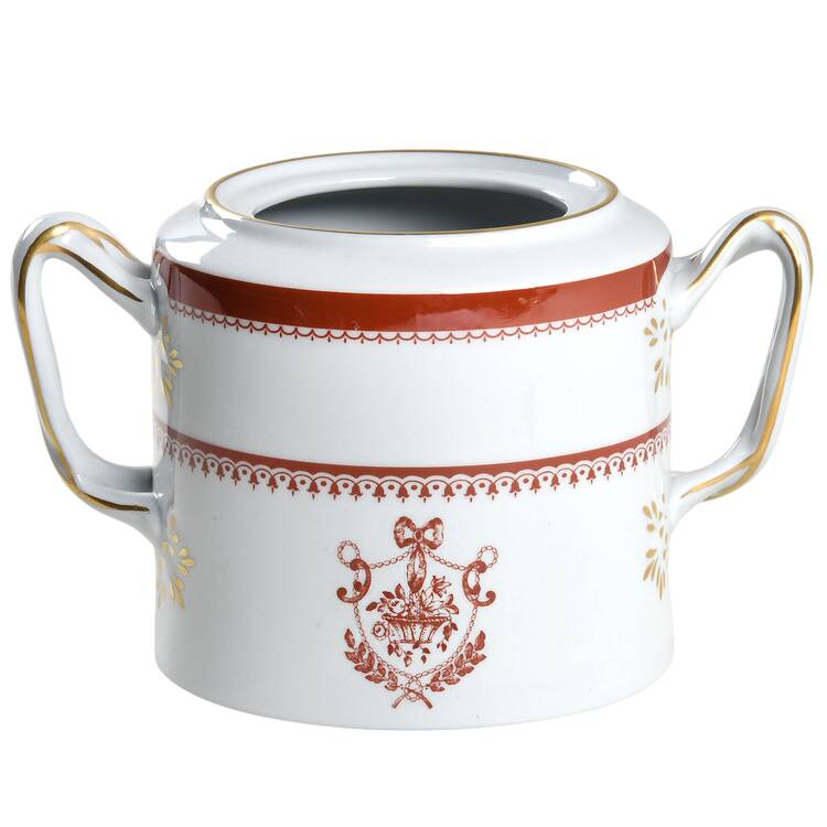 Newburyport Red (Gold Trim) Sugar Bowl No Lid