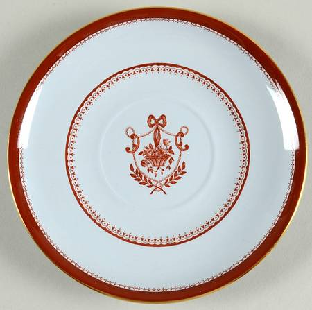Newburyport Red (Gold Trim) Saucer for Footed Cream Soup Bowl