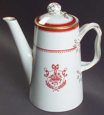 Newburyport Red (Gold Trim) Coffee Pot & Lid