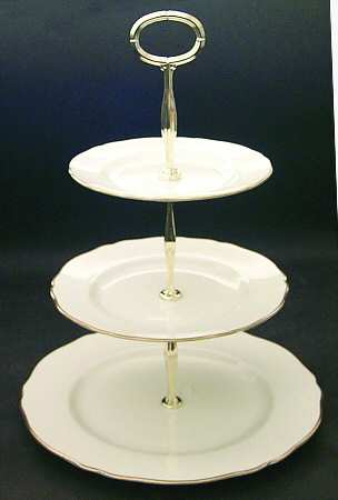 Nordic (Gold Trim) 3-Tiered Serving Tray (DP, SP, BB)
