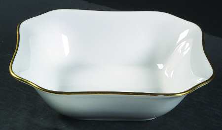 Nordic (Gold Trim) 9" Square Vegetable Bowl