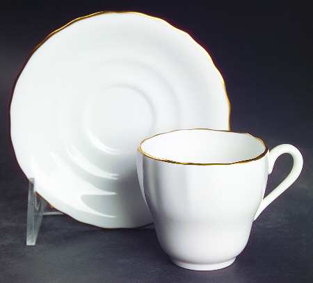 Nordic (Gold Trim) Footed Demitasse Cup & Saucer Set