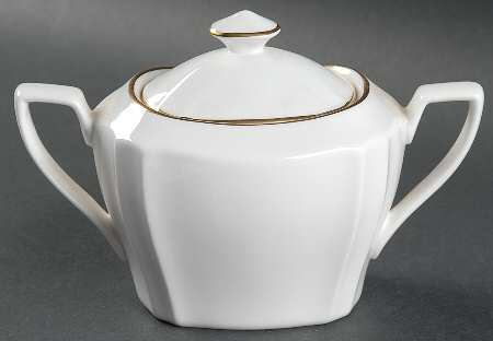 Nordic (Gold Trim) Sugar Bowl & Lid