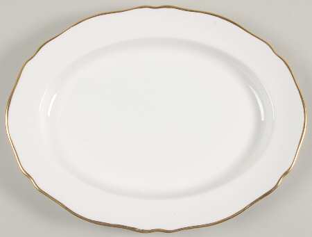 Nordic (Gold Trim) 12" Oval Serving Platter