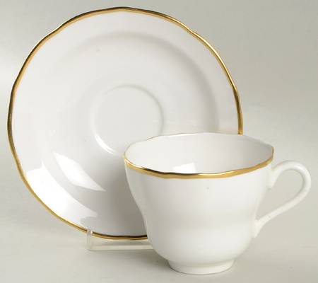 Nordic (Gold Trim) Footed Cup & Saucer Set