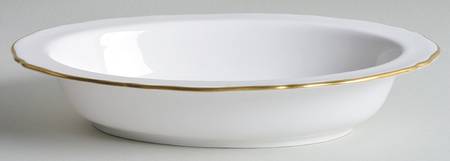 Nordic (Gold Trim) 9" Oval Vegetable Bowl
