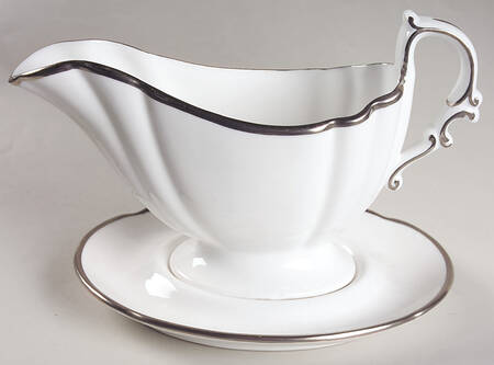 Nordic (Platinum Trim) Gravy Boat & Underplate
