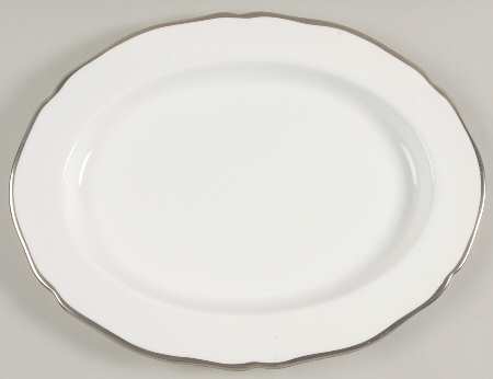 Nordic (Platinum Trim) 14" Oval Serving Platter