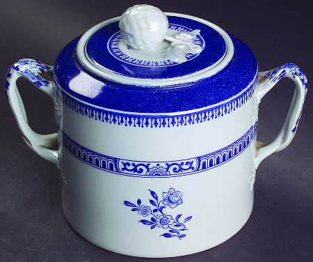 Old Bedford Blue Sugar Bowl & Lid
