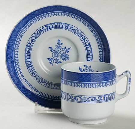 Old Bedford Blue Footed Demitasse Cup & Saucer Set
