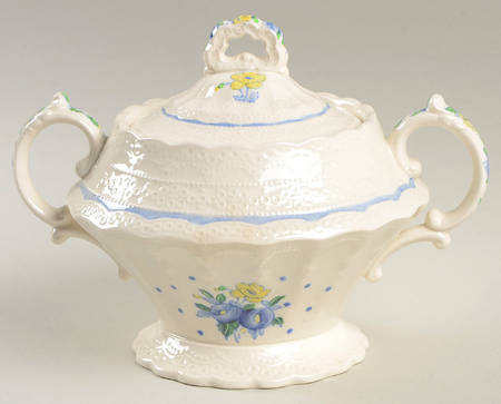 Old Concord Blue (Jewel) Sugar Bowl & Lid