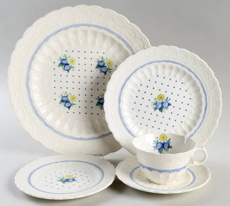 Old Concord Blue (Jewel) 5 Piece Place Setting