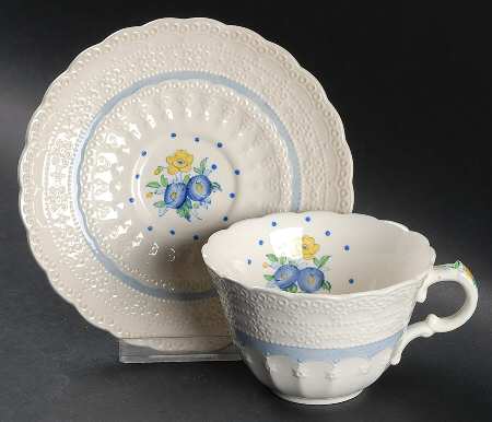 Old Concord Blue (Jewel) Flat Cup & Saucer Set