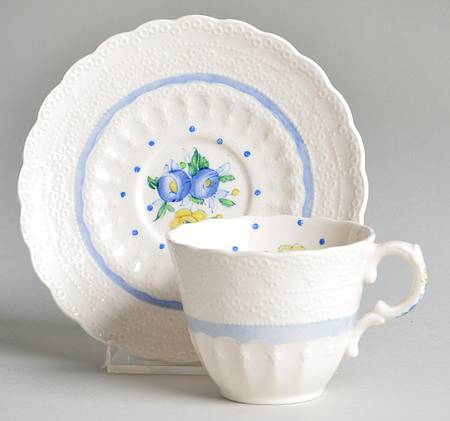 Old Concord Blue (Jewel) Flat Demitasse Cup & Saucer Set