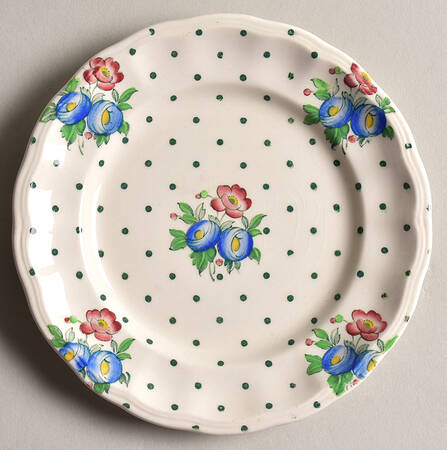 Old Concord Green Dots Small Bread & Butter Plate