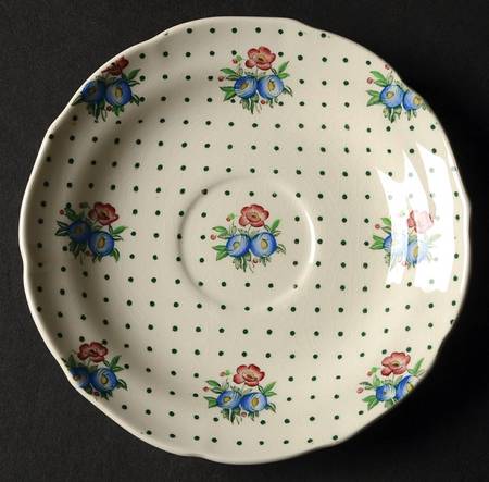 Old Concord Green Dots Saucer