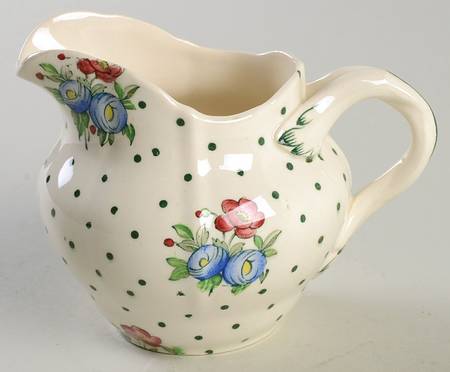 Old Concord Green Dots Creamer