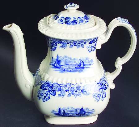 Old Salem Blue Coffee Pot & Lid