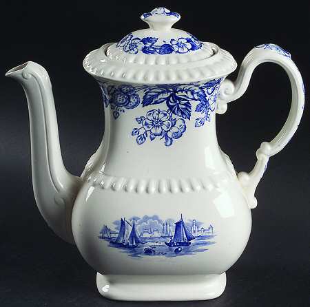 Old Salem Blue Coffee Pot & Lid