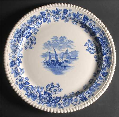 Old Salem Blue 15" Chop Plate (Round Platter)