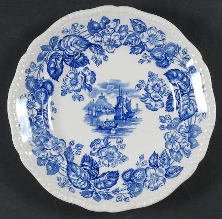 Old Salem Blue Luncheon Plate