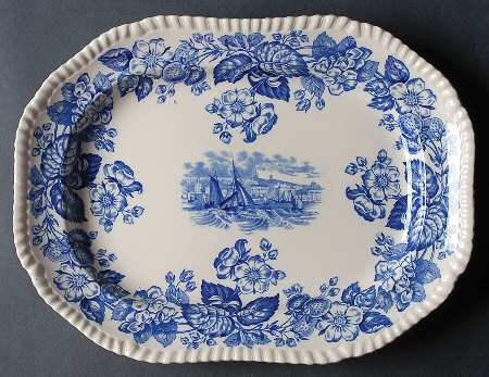 Old Salem Blue 12" Oval Serving Platter
