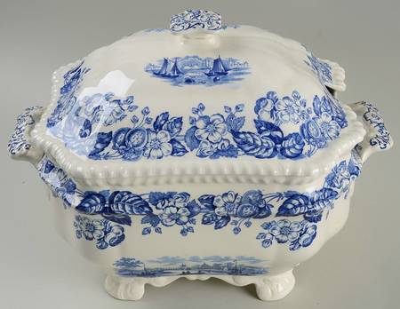 Old Salem Blue Tureen &  Lid