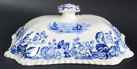 Old Salem Blue Lid for Rectangular Vegetable