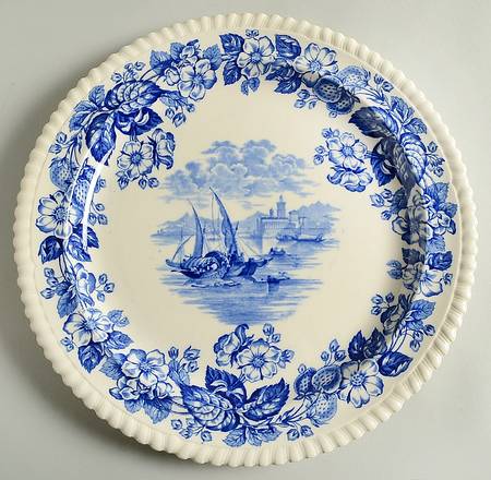 Old Salem Blue 12" Chop Plate (Round Platter)