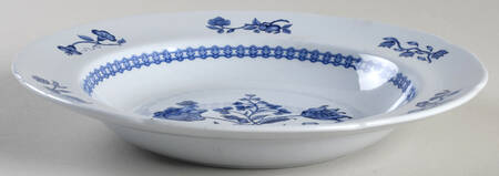 Palace Garden Blue Large Rim Soup Bowl