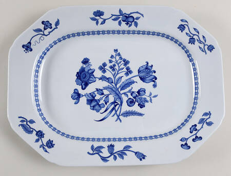 Palace Garden Blue 14" Oval Serving Platter