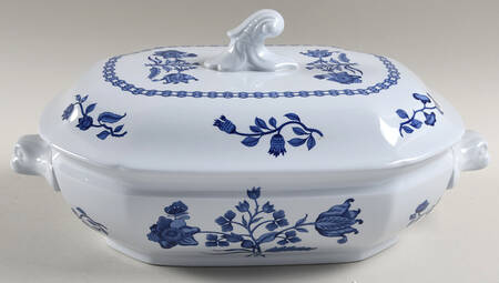 Palace Garden Blue Oval Covered Vegetable