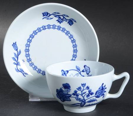 Palace Garden Blue Canton Shape Footed Cup & Saucer Set