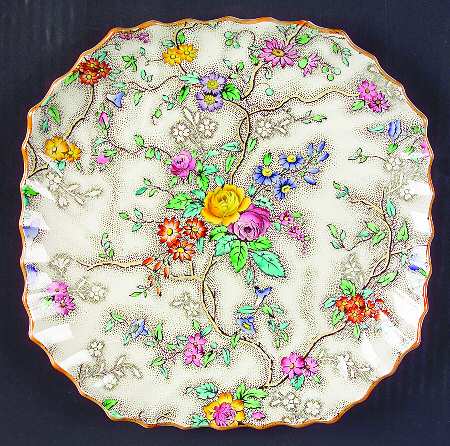 Patricia (Yellow Trim) Square Luncheon Plate