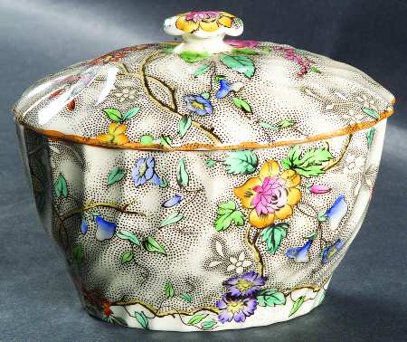Patricia (Yellow Trim) Sugar Bowl & Lid