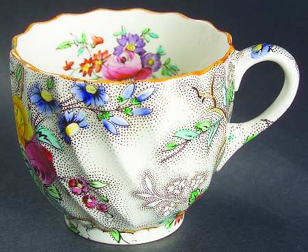 Patricia (Yellow Trim) Footed Cup