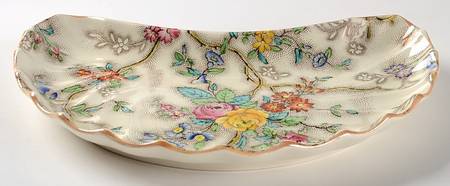 Patricia (Yellow Trim) Crescent Salad Plate