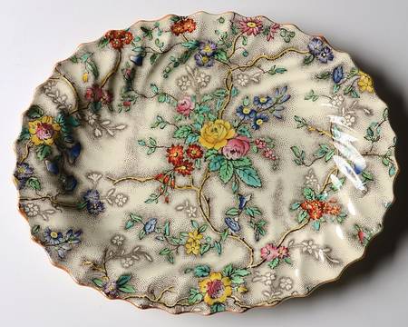 Patricia (Yellow Trim) 11" Oval Serving Platter