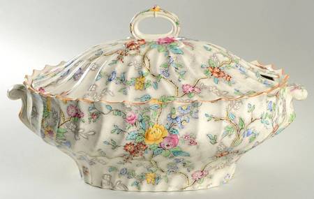 Patricia (Yellow Trim) Oval Tureen & Lid