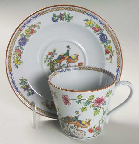 Peacock Flat Cup & Saucer Set by Spode