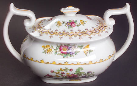 Peplow (Yellow Trim) Sugar Bowl & Lid