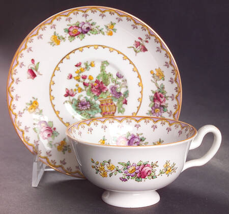 Peplow (Yellow Trim) Footed Cup & Saucer Set