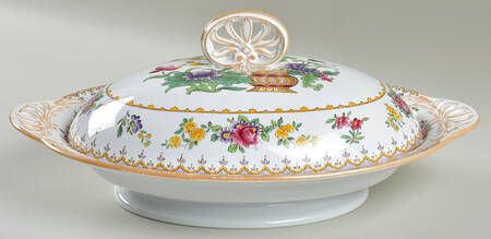 Peplow (Yellow Trim) Oval Covered Vegetable