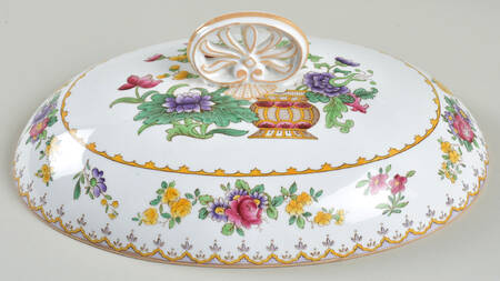 Peplow (Yellow Trim) Lid for Oval Vegetable