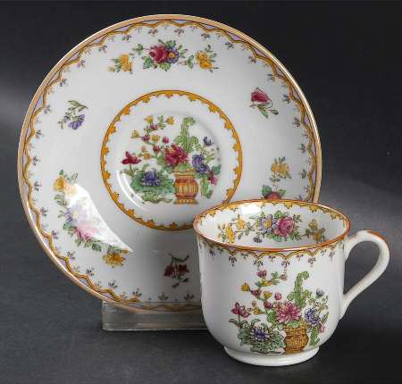 Peplow (Yellow Trim) Footed Demitasse Cup & Saucer Set