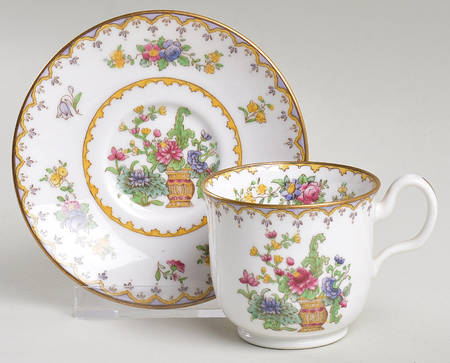 Peplow (Gold Trim) Footed Demitasse Cup & Saucer Set