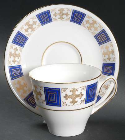 Persia Blue Flat Cup & Saucer Set
