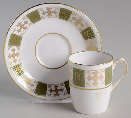 Persia Green Flat Demitasse Cup & Saucer Set